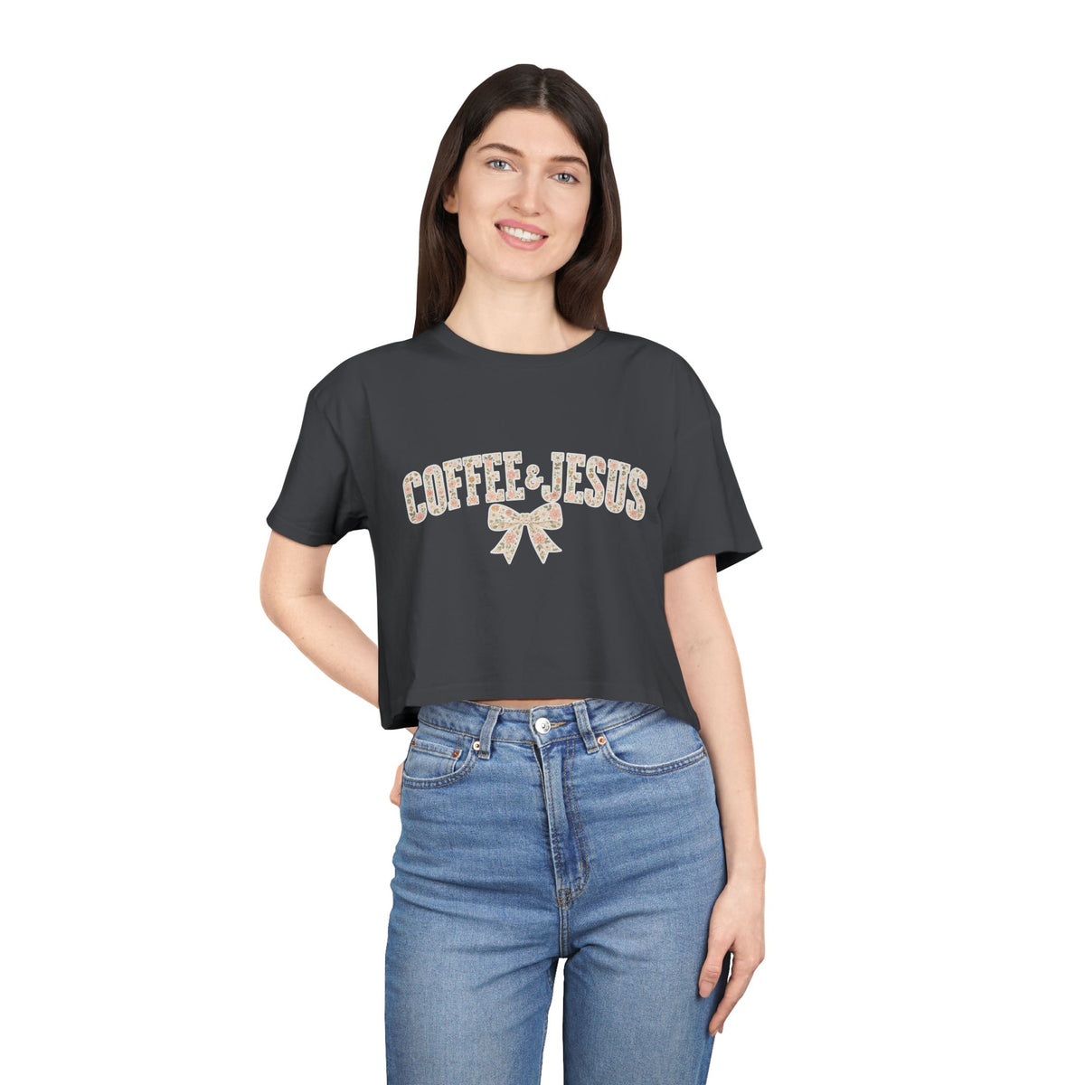 Coffee Jesus Crop Tee